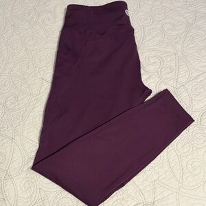 Purple High-Waisted Thermal Leggings w/side pockets